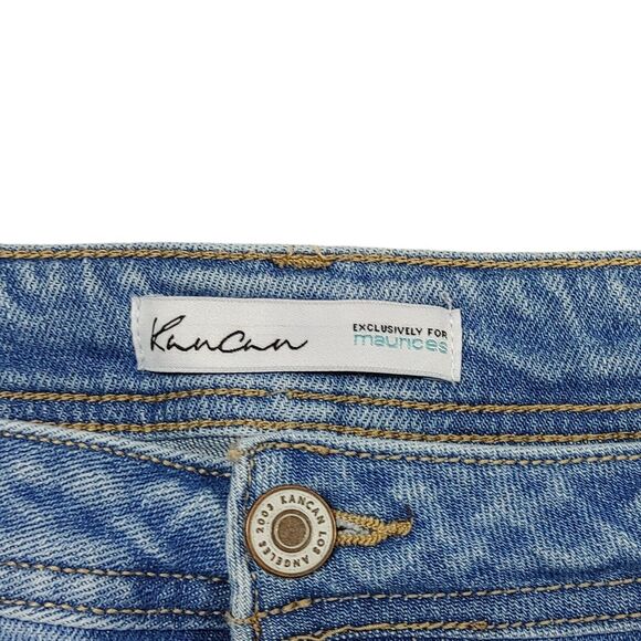 KanCan Maurices Denim Jeans Womens 30 Flare Raw Hem Mid Rise Stretch - Picture 15 of 16